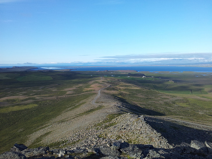 Islanda, peisaj, cer, nori, dealuri, pitoresc, mare
