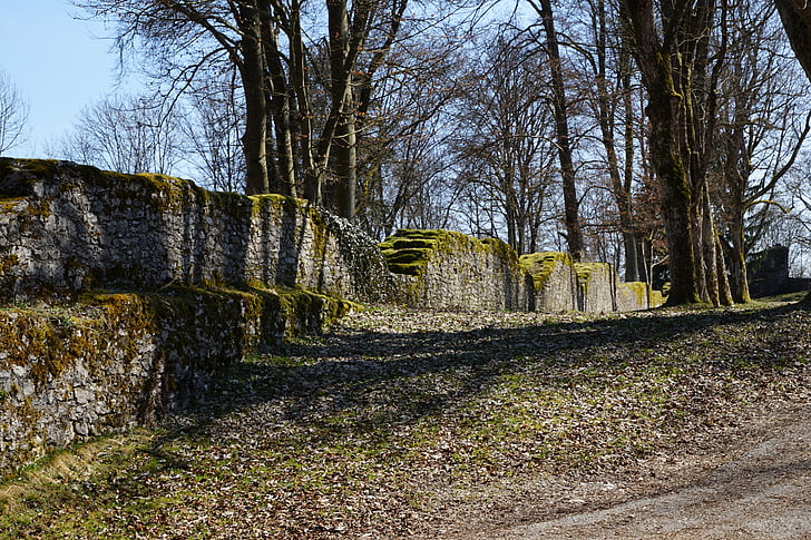 Ruine, Wand, Park, Schloss, Honen Berg, Tuttlingen, Deutschland
