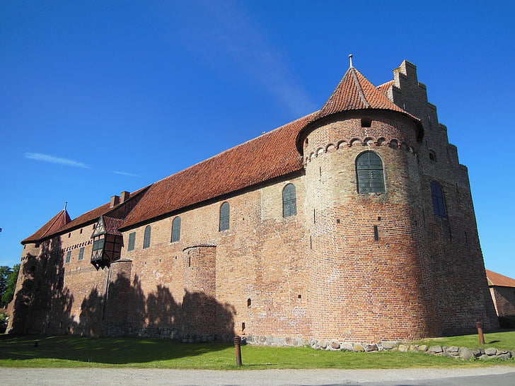Zamek, średniowieczny, dziedzictwo kulturowe, Nyborg zamek, Kamienny budynek mnich, Architektura, stare budynki