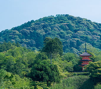 Kjotski, Japonska, gore, krajine, Kiyomizu tempelj, Aziji, japonščina