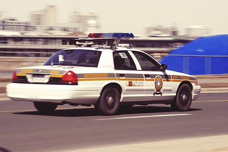 coche de policía, policías, coche, de conducción, velocidad, oficial, vehículo