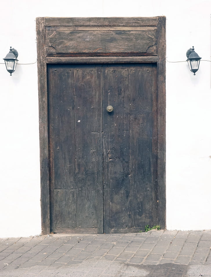 гол, вратата, старата врата, къща вход, дървен материал, входната врата