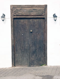 cíl, dveře, staré dveře, vchodu do domu, dřevo, přední dveře