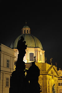 Praha, statula, Čekijos Respublika, Karolio tiltas, bažnyčia, Architektūra, Katalikybė