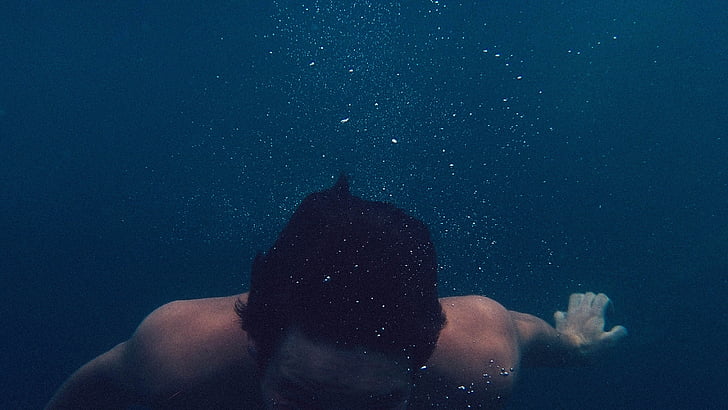 onderwater, foto, man, Oceaan, zee, man van de zee, persoon