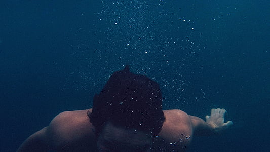 underwater, photo, man, ocean, sea, sea man, person