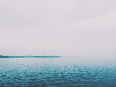hav, sjøen, vann, båt, skipet, himmelen, grå