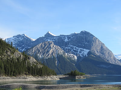 Rocky mountains, augšējā Kananaskisā ezers, Alberta, kalni, Kanāda, ezers, Kananaskisā