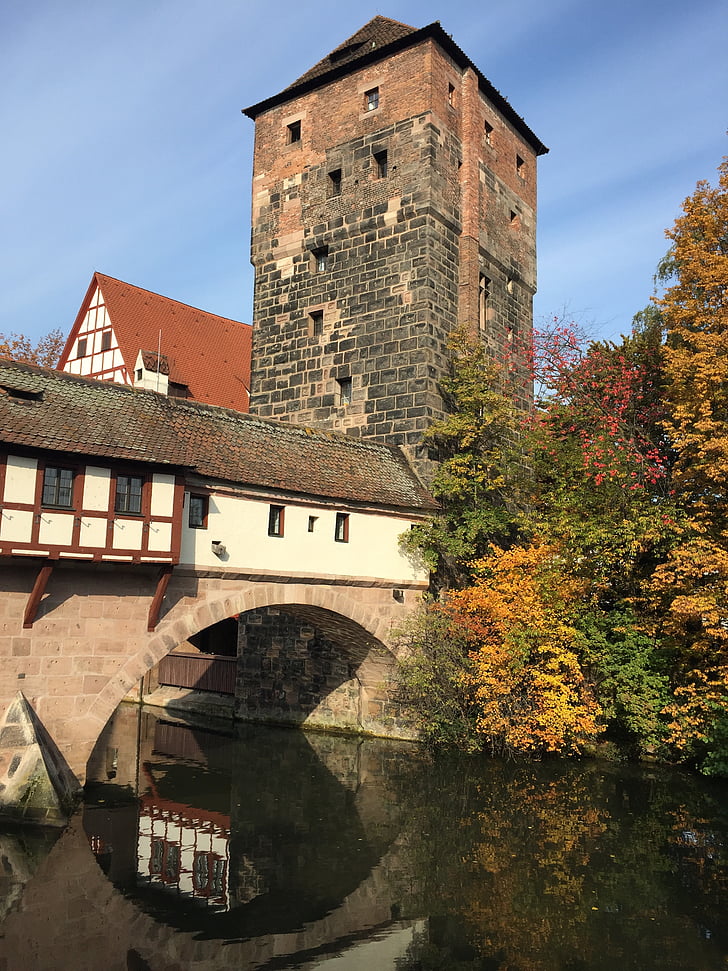 Norimberk, švýcarské franky, Středověk, staré město, historicky, Bavorsko, budova