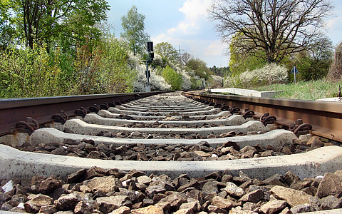 đường sắt tracks, mùa xuân, Brenz railway, KBS 757, đào tạo, đường sắt