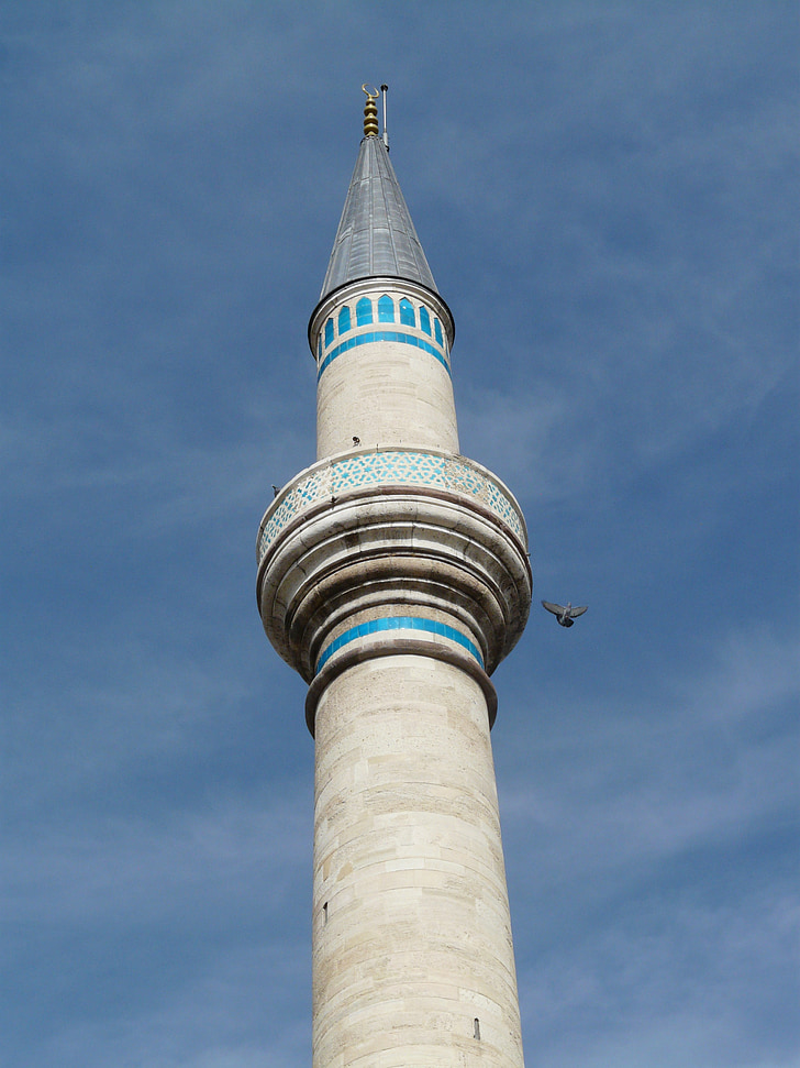 Minaret, torony, galamb, mecset, Konya, mauzóleum, Mevlana
