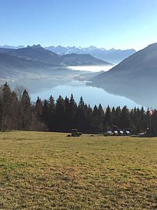 Alpina, Panorama, montanhas, paisagem, natureza, Suíça, cume de montanha