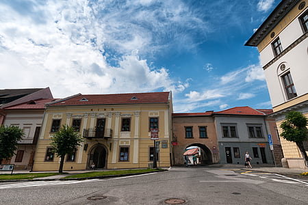 град Levoča, исторически, град, Словакия, Стария град, небе, облаците