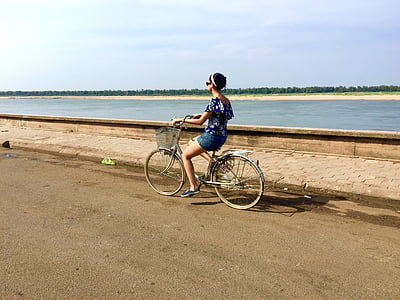 Mékong, vélo, vacances, l’Asie, voyage, rivière, Mékong