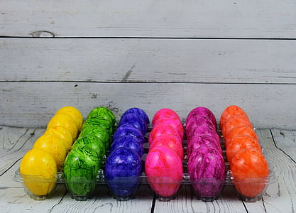 fargede egg, påske, fargerike, påskeegg, God påske, fargerike egg, egg-boksen