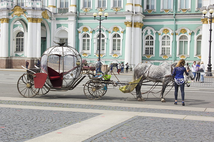 Russland, Sankt petersburg, Coach, turisme, vogn, hest, arkitektur
