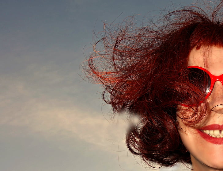 portret, twarz, Kobieta Twarz, kaukaski, Głowica, włosy, czerwone włosy
