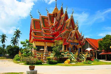 Tajlandia, Świątynia, dachu, Azja, Wat, Tajski, podróży