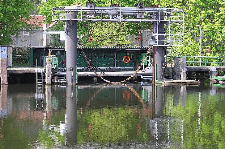 bootshebeanlage, Port, Hamburg, Boot, Canal, vee, jõgi