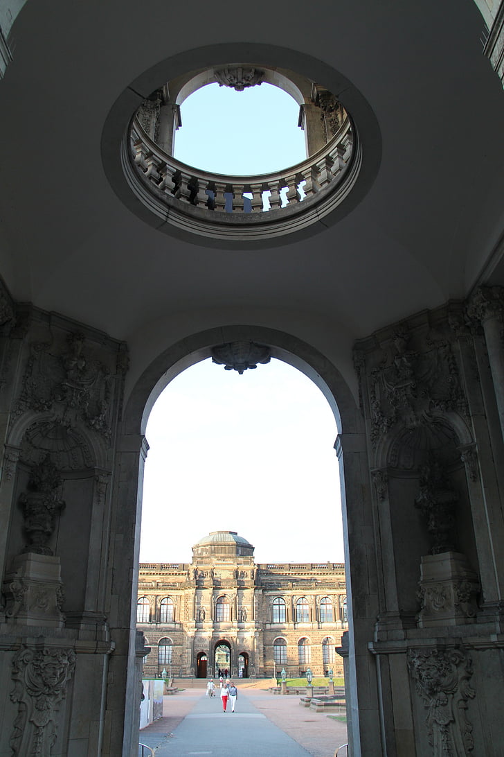 Dresden, Alemanya, Zwinger, Palau, edificis, arquitectura, escèniques