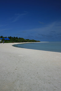 praia, mar, Maldives, oceano, água, areia, céu