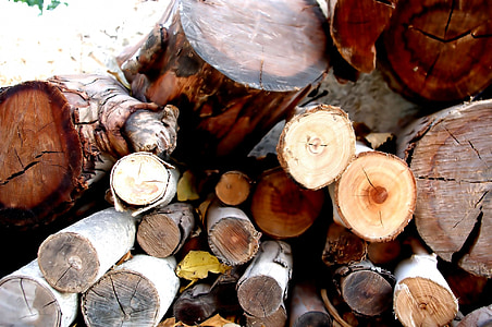 дървен материал, стека, фон, зимни, огън, подготвят, сняг