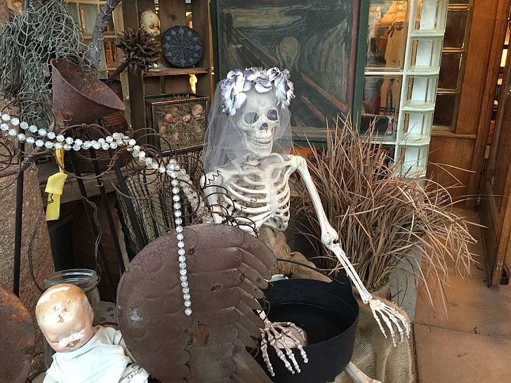 Halloween, død, skelet, kulturer, dekoration