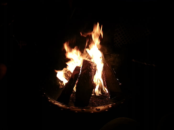 gaisro, kieme, šilumos, lauke, ugnies duobės, dega, deginimas