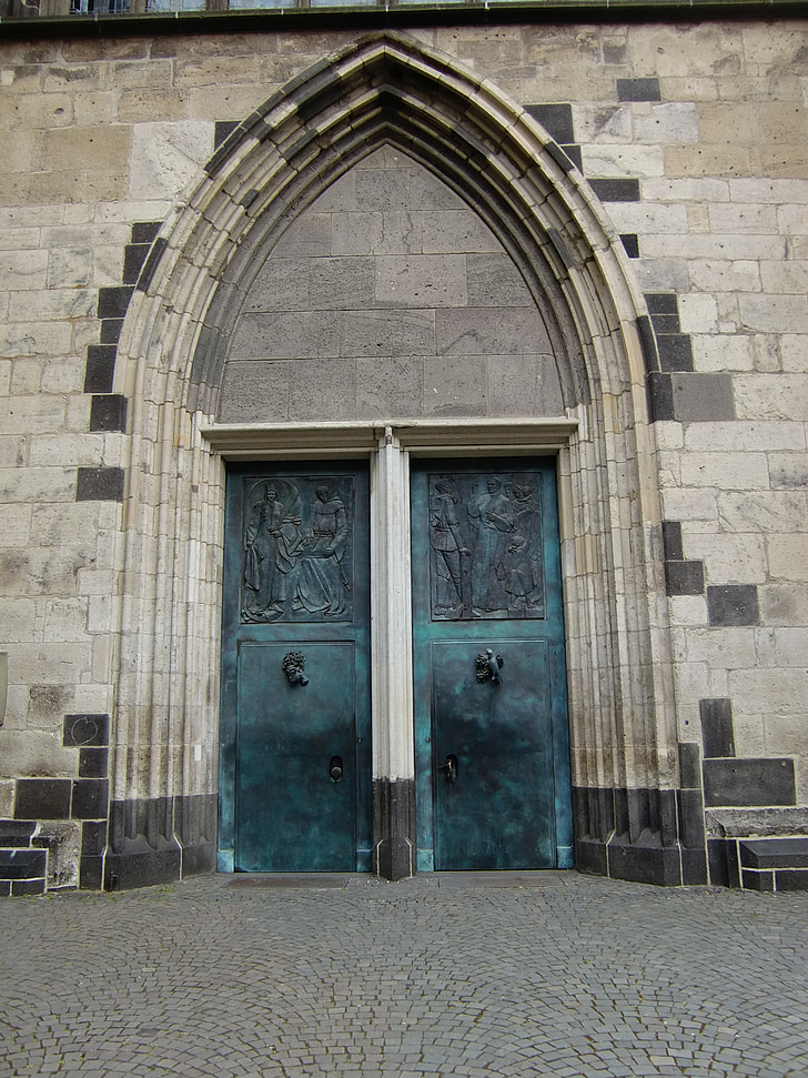 portal de l'església, arc, portes de bronze, Portal, l'entrada, porta, arquitectura