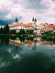 Telč, nebo, vode, UNESCO-a, češki, plava, krajolik