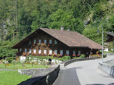 Suiza, casa de madera, madera, Casa, Baita, montaña, techo