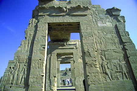 이집트 조회, 돌 문, 풍경, 아키텍처, 역사, 유명한 장소, 고 대