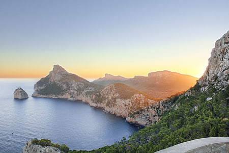 Balearski otoki sanj, de, Mallorca, Cap de formentor, sončni vzhod, oktobra, morje