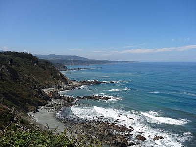 beach, asturias, tourism, sea, coastline, cliff, nature
