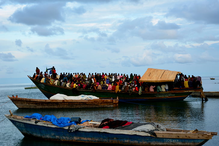 båt, Tanzania, fiskere