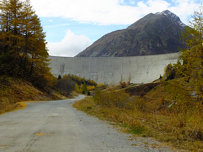 toules les barrage, grand st-bernard, alpin, automne, paysage