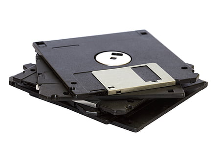 données, disque, disquette, Bureau, vieux, enregistrer, stockage