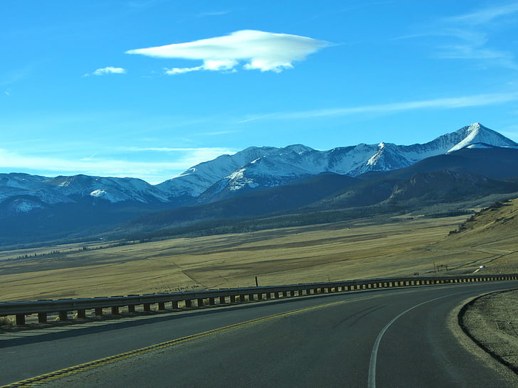 Road, bjerge, Colorado, rejse