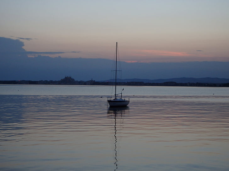 boat, landscape, nature, sea, sunset, nautical Vessel, water