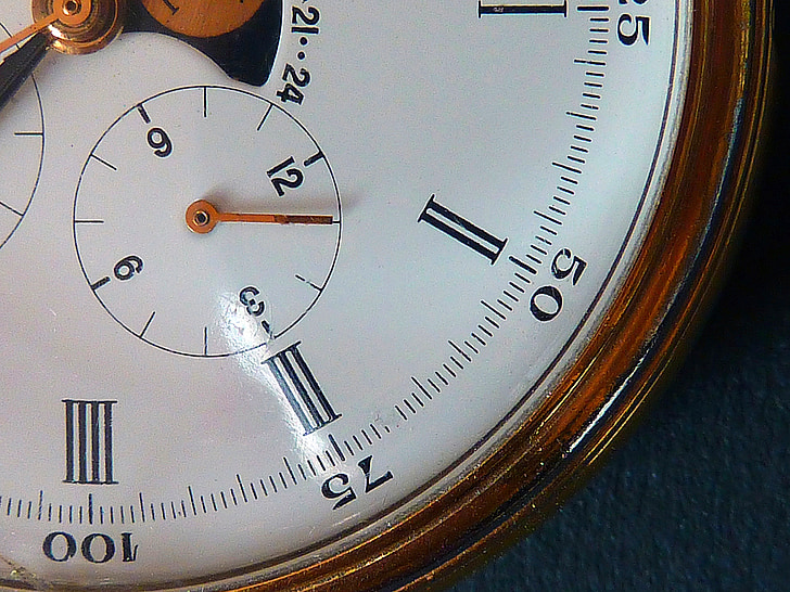 chronometer, goud, ketting, mechanica, metaal, uur, Zakhorloge