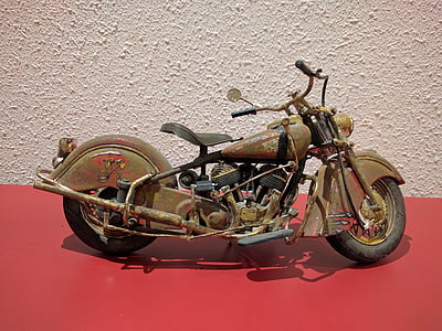 motocicleta, miniatură, moto, replica, transport, stil retro, de modă veche