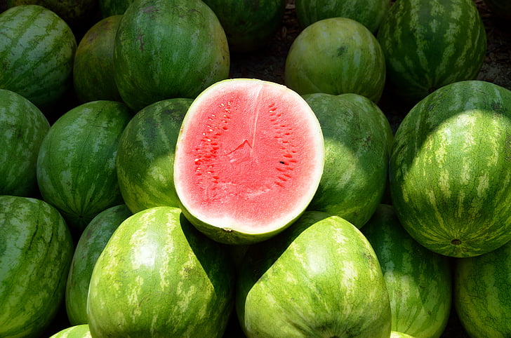 water melon, fruit, sweet, melon, food, nutrition, red
