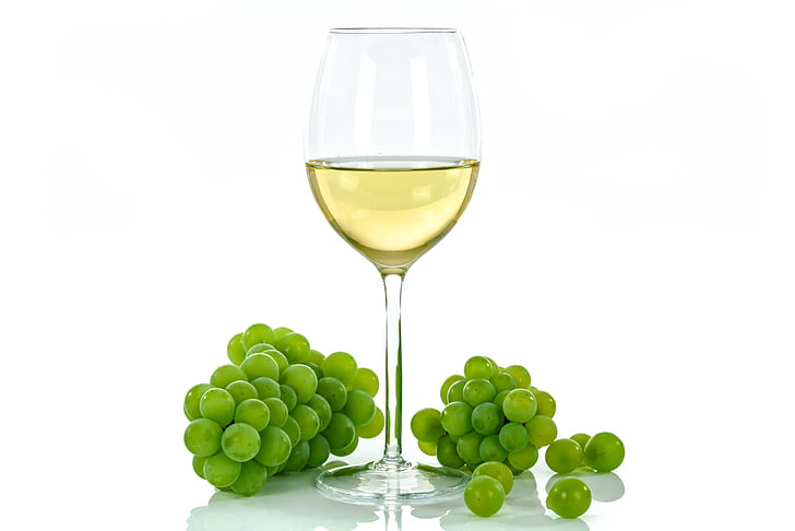 vi blanc, Copa, vidre, una aïllada, el fons, Copa de vi, beguda