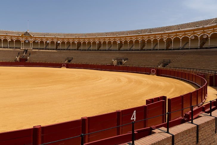 Sevilla, Španjolska, Bullring, areni, mjesto održavanja, sjedala, za sjedenje