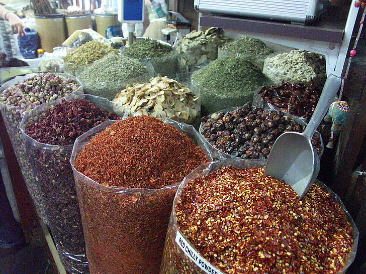 Dubai, mercat, espècies, compres, cuinar, exòtiques, oriental