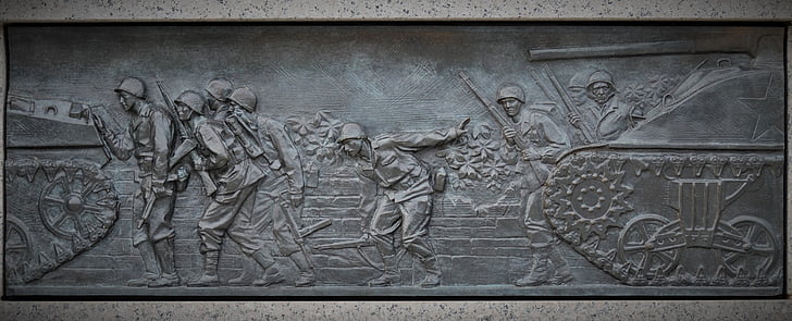 Washington, válka, Historický velkofilm, sochařství, Tribute, vojáci, tank