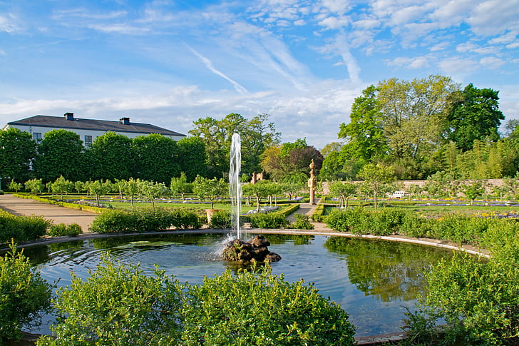 프린스 georgs-정원, 다름슈타트, 헤세, 독일, 정원, 봄, 관심사의 장소