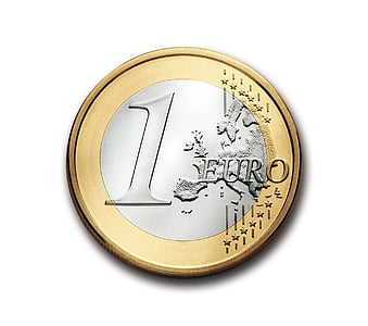 rodada, ouro, prata, Euro, moeda, negócios, Euro, 1