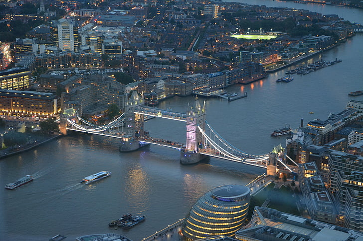 arquitectura, Pont, edificis, ciutat, paisatge urbà, Londres, nit