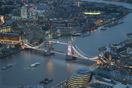 arquitetura, ponte, edifícios, cidade, paisagem urbana, Londres, à noite